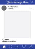 Blue Instagram photo frame prop or selfie frame