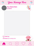 Pink Fairy Kids Party Instagram photo frame prop or selfie frame