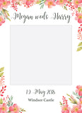 Pink Floral Wedding Instagram photo frame prop or selfie frame