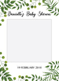 Green Leaves Baby Shower Instagram photo frame prop or selfie frame