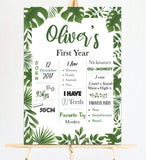 jungle first birthday milestone board/sign/poster. NZ