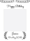 Black and White Rustic Birthday Instagram photo frame prop or selfie frame