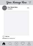 Grey  Instagram photo frame prop or selfie frame