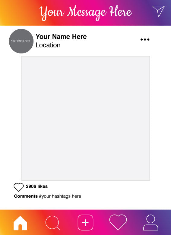 Colourfull InstaFrame - Selfie Frame or Instagram Photo Prop Frame ...