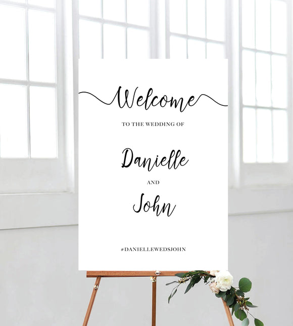 Calligraphy welcome Sign, perfect for events such as weddings, birthdays, baby showers, engagements, anniversaries, etc. Ships from Auckland, New Zealand (NZ)