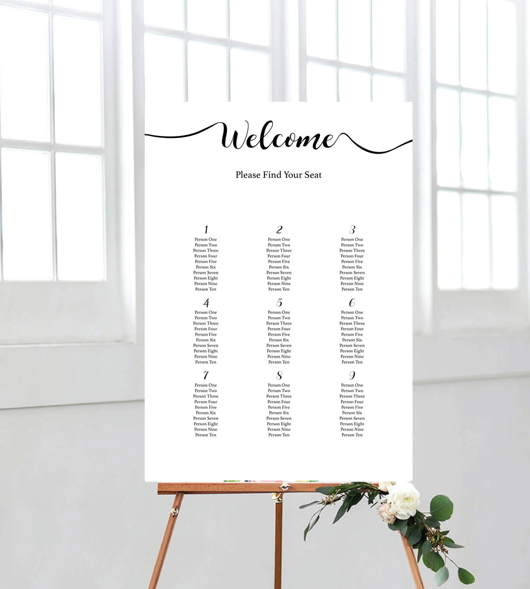 Calligraphy Seating Chart | InstaFrames Wedding Signage – InstaFrames NZ