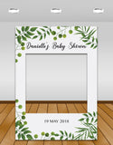 Green Leaves Baby Shower Instagram photo frame prop or selfie frame