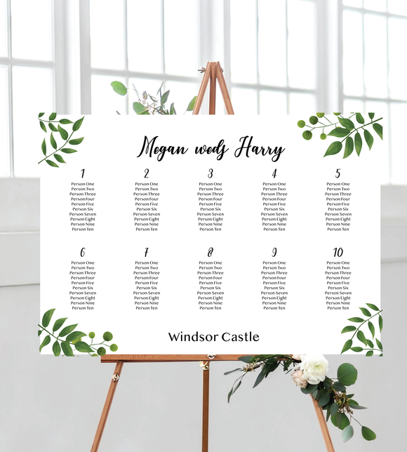 garden seating chart - landscape for wedding. ships from Auckland, New Zealand (NZ) 
