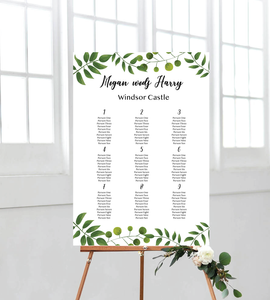 garden seating chart - portrait for wedding. ships from Auckland, New Zealand (NZ) 