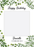 Green Leaves Birthday Instagram photo frame prop or selfie frame