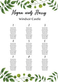 garden seating chart - portrait for wedding. ships from Auckland, New Zealand (NZ) 