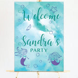 Mermaid/under the sea birthday party welcome sign. Ships from Auckland New Zealand (NZ)