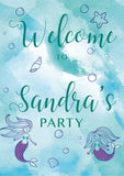 Mermaid/under the sea birthday party welcome sign. Ships from Auckland New Zealand (NZ)