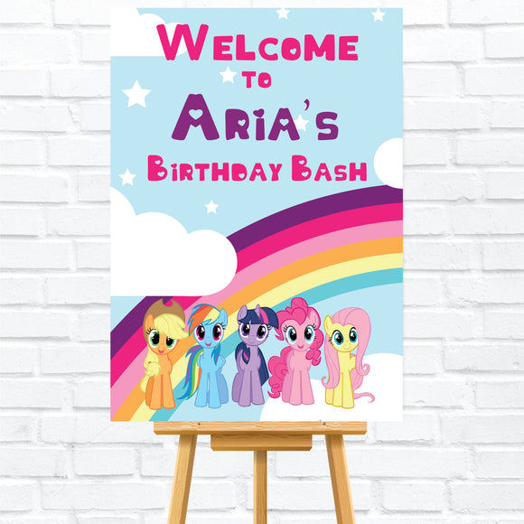 My Little Pony Welcome sign/poster/board. Perfect for My Little Pony Kids Party. Ships from Auckland, New Zealand (NZ)