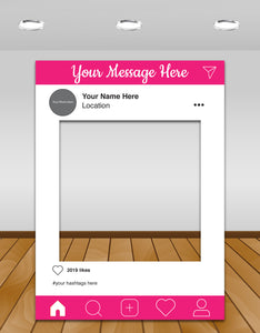 Pink Instagram photo frame prop or selfie frame