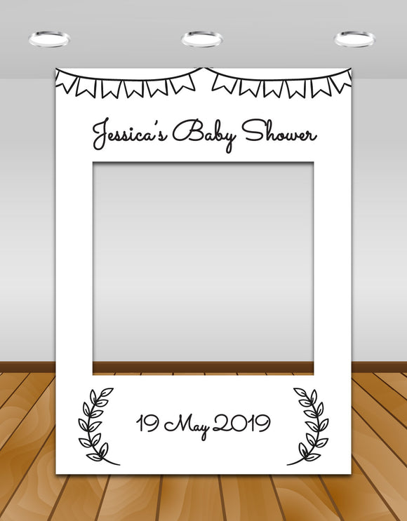 Black and White Rustic Baby Shower Instagram frame prop or selfie frame