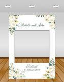 white roses wedding instaframe (selfie frame or instagram frame prop)