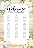 wooden look seating chart, a perfect addition to your on the day wedding signage. Ships from Auckland New Zealand (NZ). 