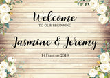 Wooden look welcome sign/board for all events such as weddings, bridal showers, birthdays, baby showers and parties.